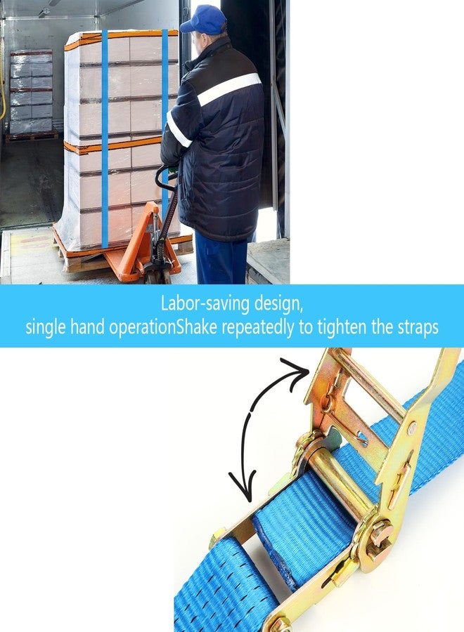 LISHINE 2 Pack Heavy Duty Ratchet E Track Straps - 20ft, 11000 LBS Break Strength, Etrack Tie Down Straps for Trailer, Trucks - Image 5